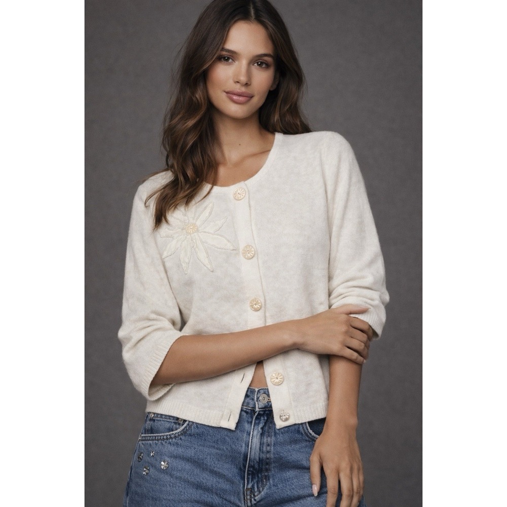 Anthropologie – Willow Cardigan Floral Cotton – Size S